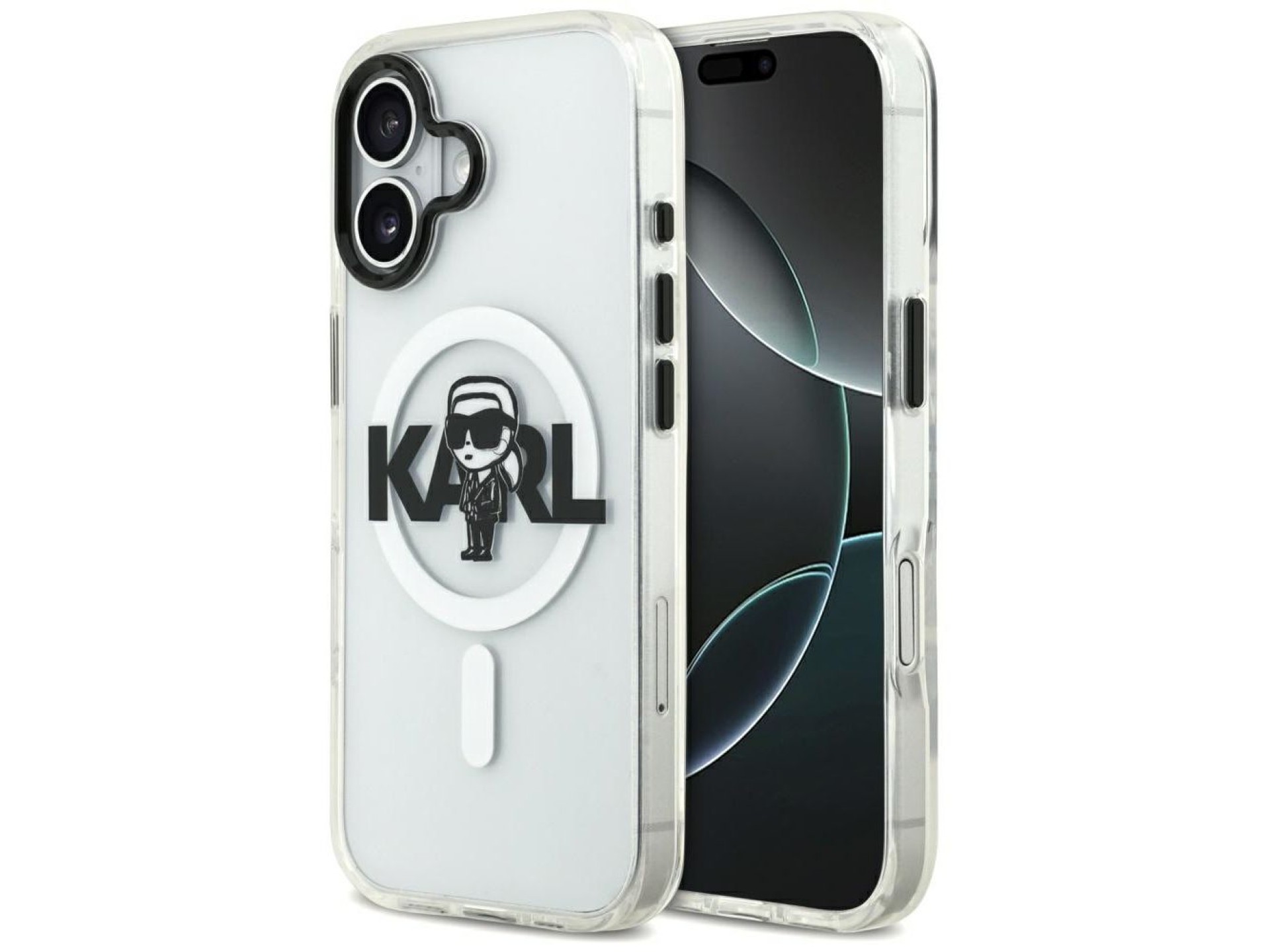 Karl Lagerfeld IML Karl Sketch Logo MagSafe Case for iPhone 17 - Transparent