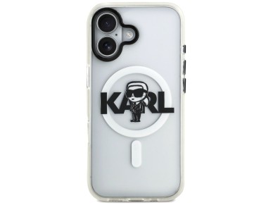 Funda Karl Lagerfeld IML Karl Sketch Logo MagSafe para iPhone 17 - Transparente
