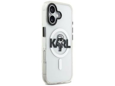 Funda Karl Lagerfeld IML Karl Sketch Logo MagSafe para iPhone 17 - Transparente