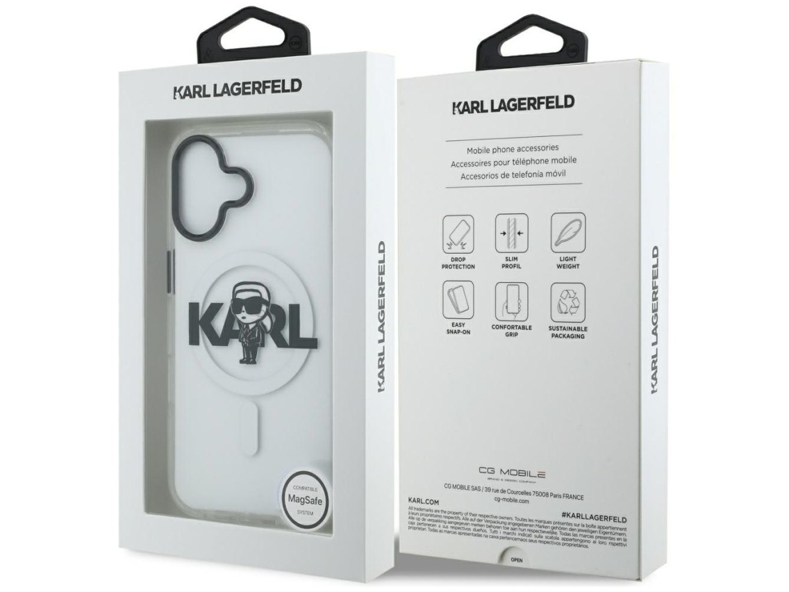 Karl Lagerfeld IML Karl Sketch Logo MagSafe Case for iPhone 17 - Transparent