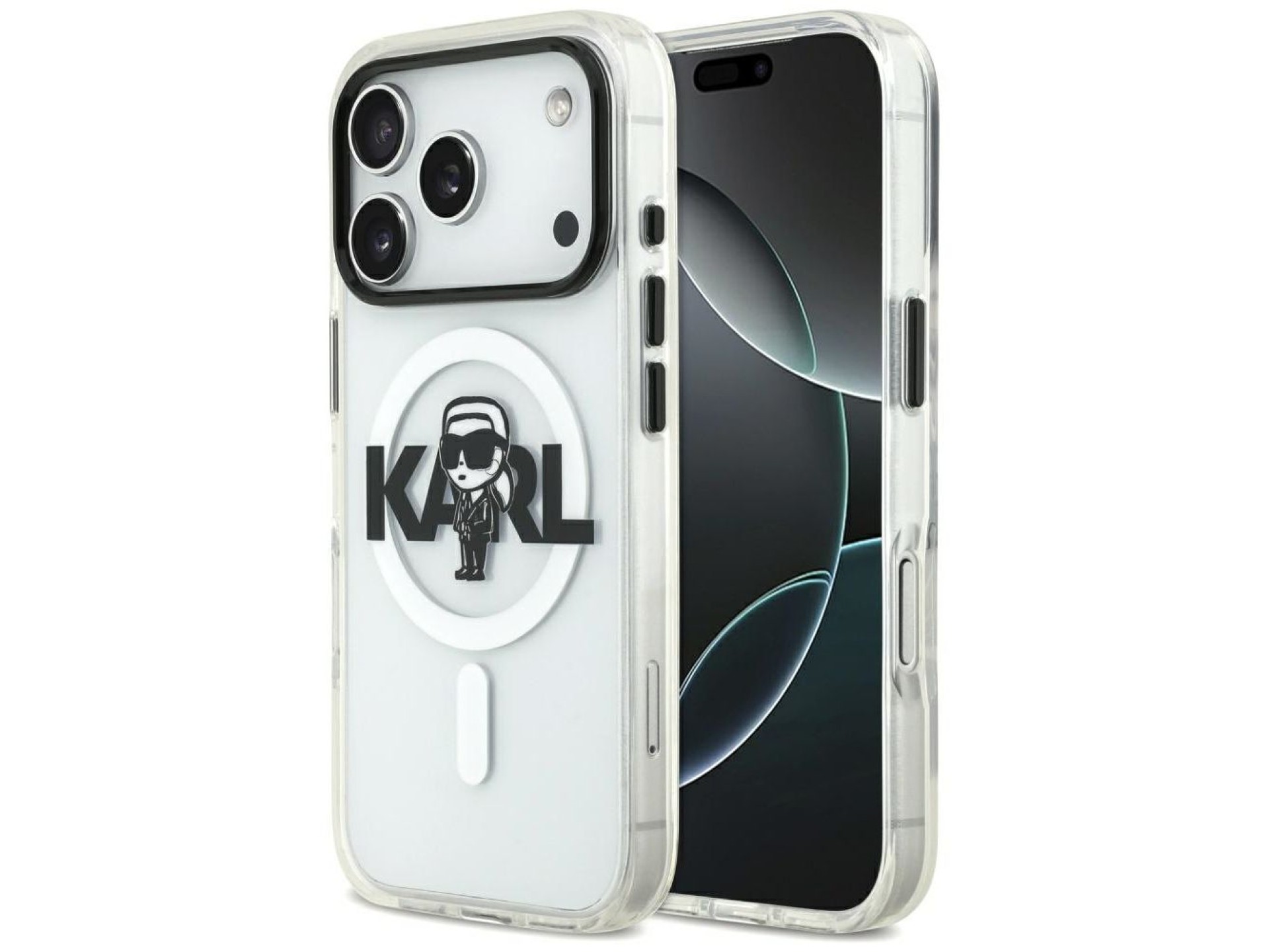 Capa MagSafe Karl Lagerfeld IML Karl Sketch Logo para iPhone 17 Pro - Transparente