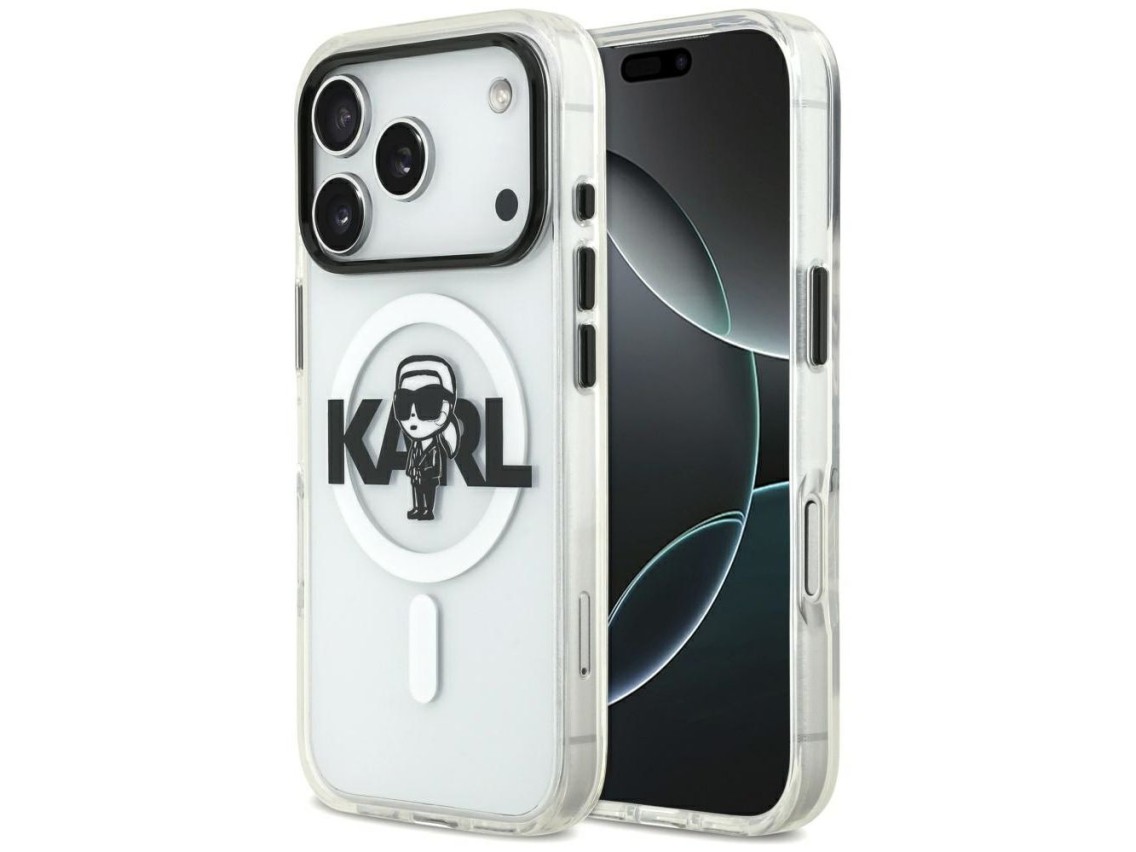 Capa MagSafe Karl Lagerfeld IML Karl Sketch Logo para iPhone 17 Pro - Transparente