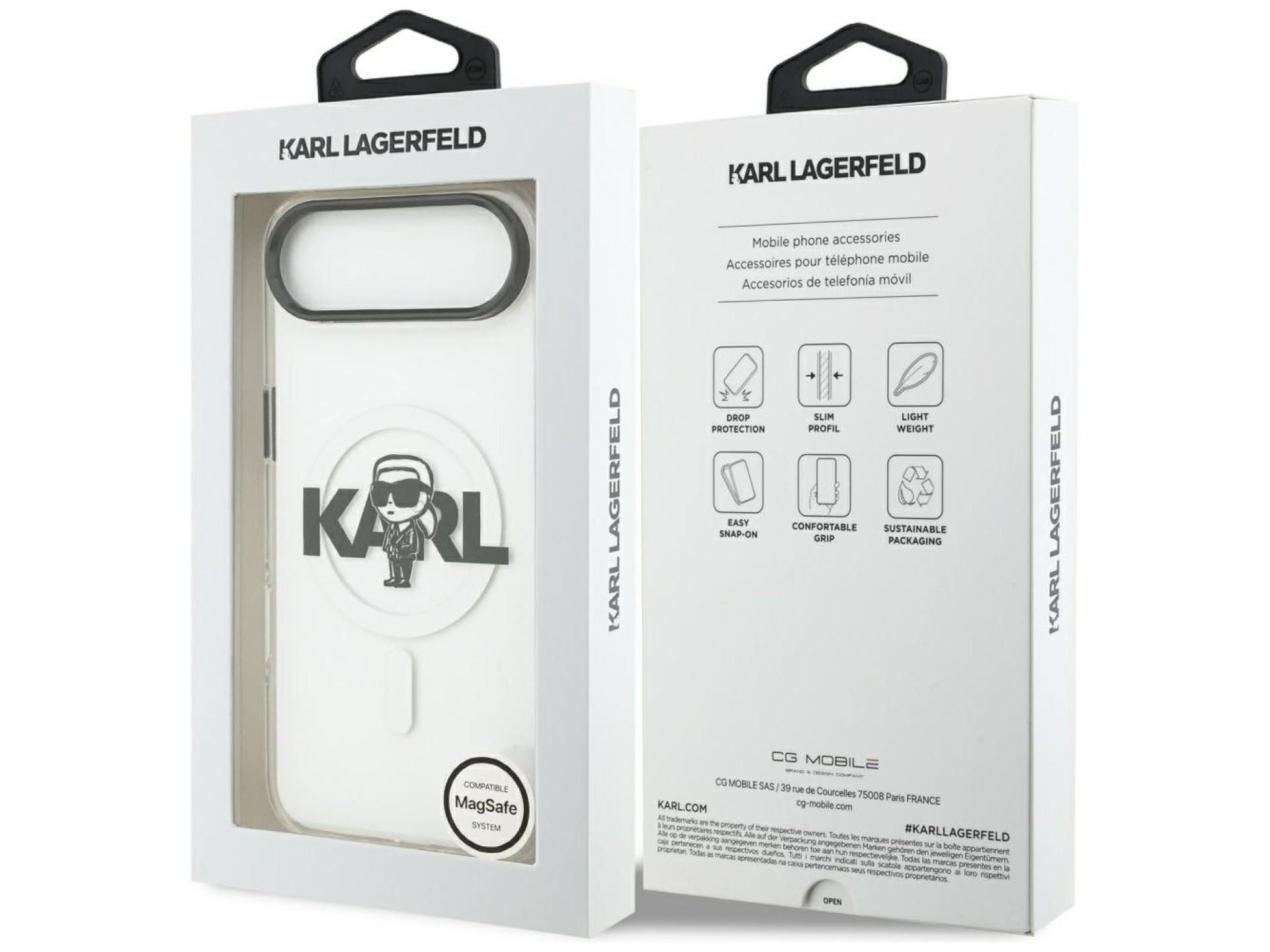 Karl Lagerfeld IML Karl Sketch Logo MagSafe Case for iPhone 17 Air - Transparent