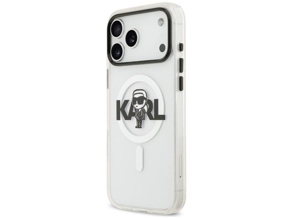 Capa MagSafe Karl Lagerfeld IML Karl Sketch Logo para iPhone 17 Pro Max - Transparente