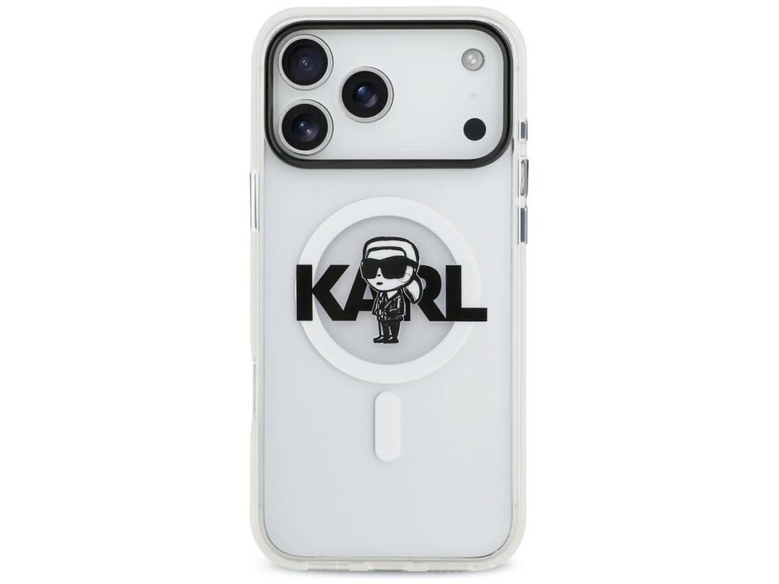 Capa MagSafe Karl Lagerfeld IML Karl Sketch Logo para iPhone 17 Pro Max - Transparente