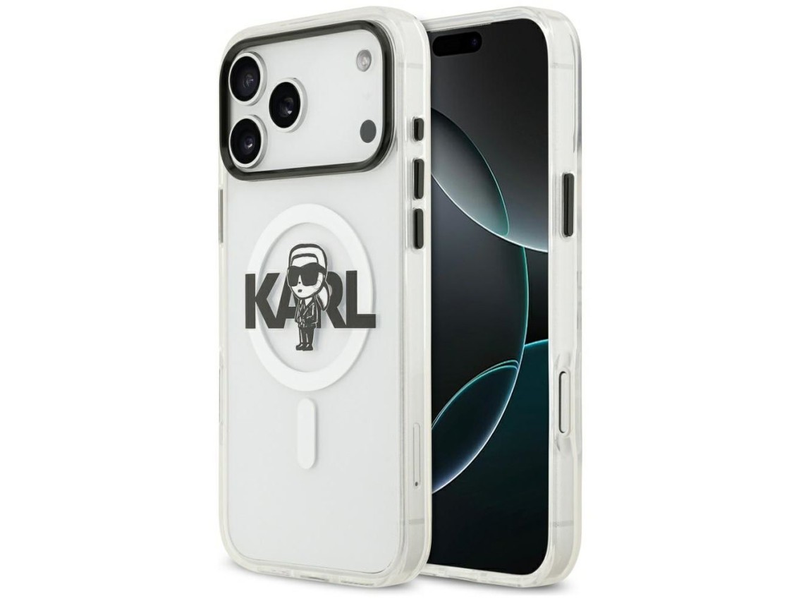 Capa MagSafe Karl Lagerfeld IML Karl Sketch Logo para iPhone 17 Pro Max - Transparente