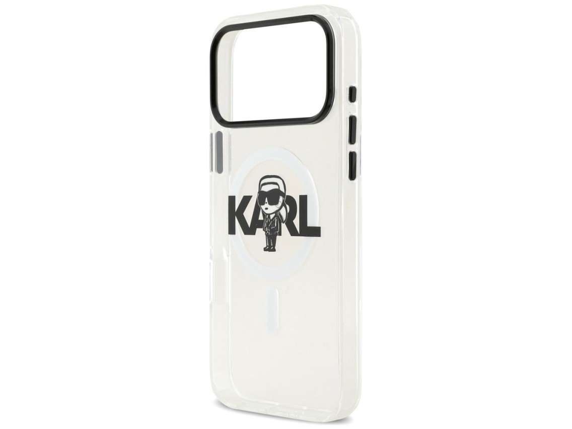 Capa MagSafe Karl Lagerfeld IML Karl Sketch Logo para iPhone 17 Pro Max - Transparente