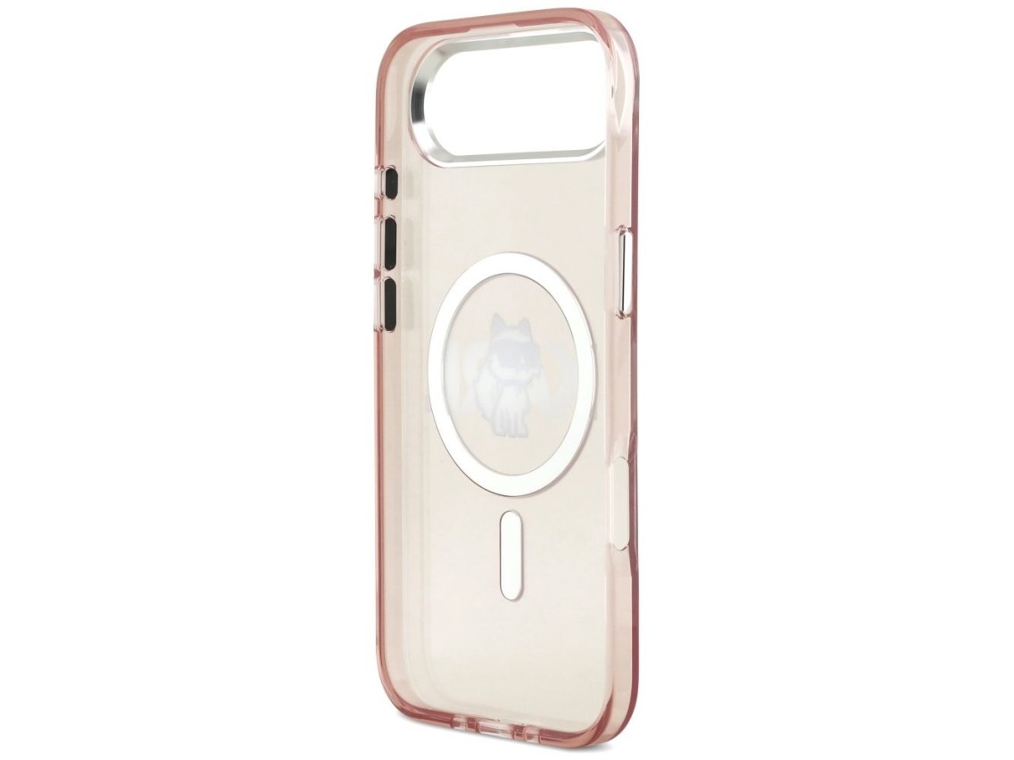 Capa MagSafe Karl Lagerfeld IML Choupette Sketch Logo para iPhone 17 Air - Rosa