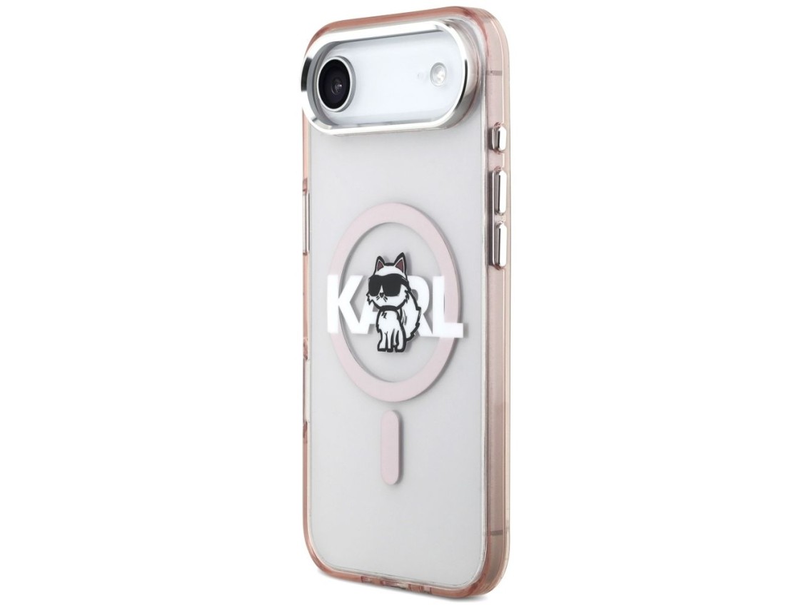 Capa MagSafe Karl Lagerfeld IML Choupette Sketch Logo para iPhone 17 Air - Rosa