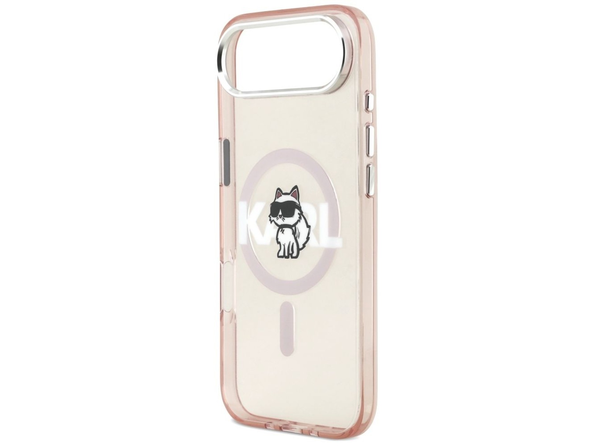 Capa MagSafe Karl Lagerfeld IML Choupette Sketch Logo para iPhone 17 Air - Rosa