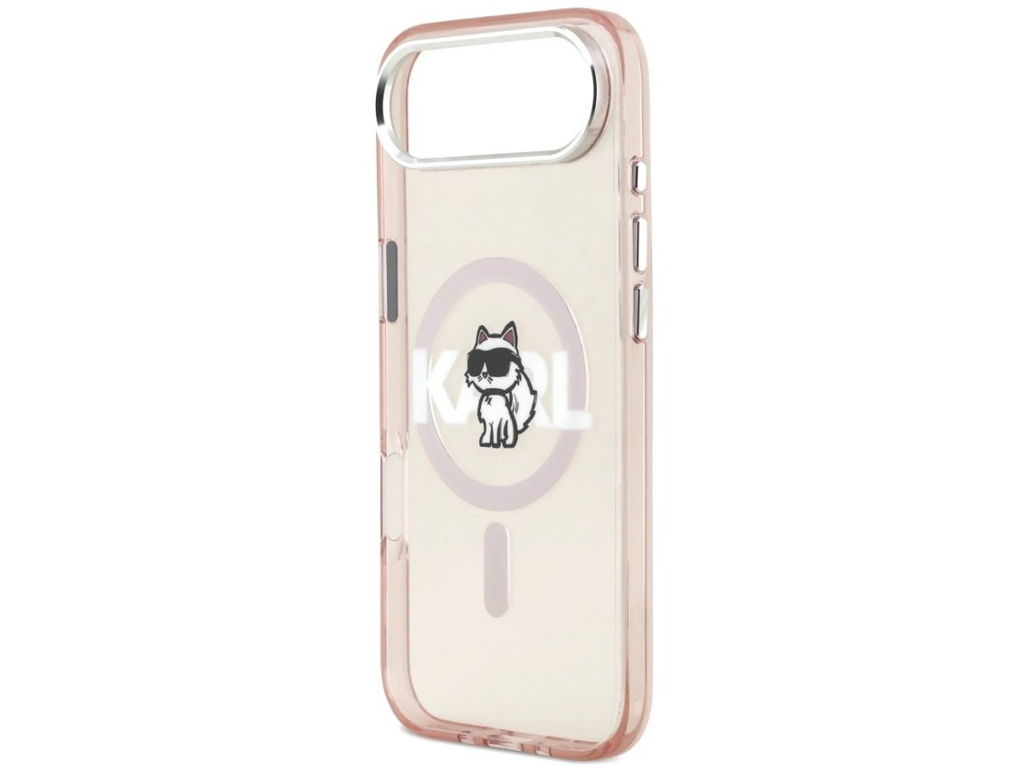 Capa MagSafe Karl Lagerfeld IML Choupette Sketch Logo para iPhone 17 Air - Rosa