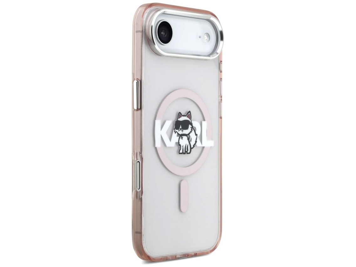 Capa MagSafe Karl Lagerfeld IML Choupette Sketch Logo para iPhone 17 Air - Rosa