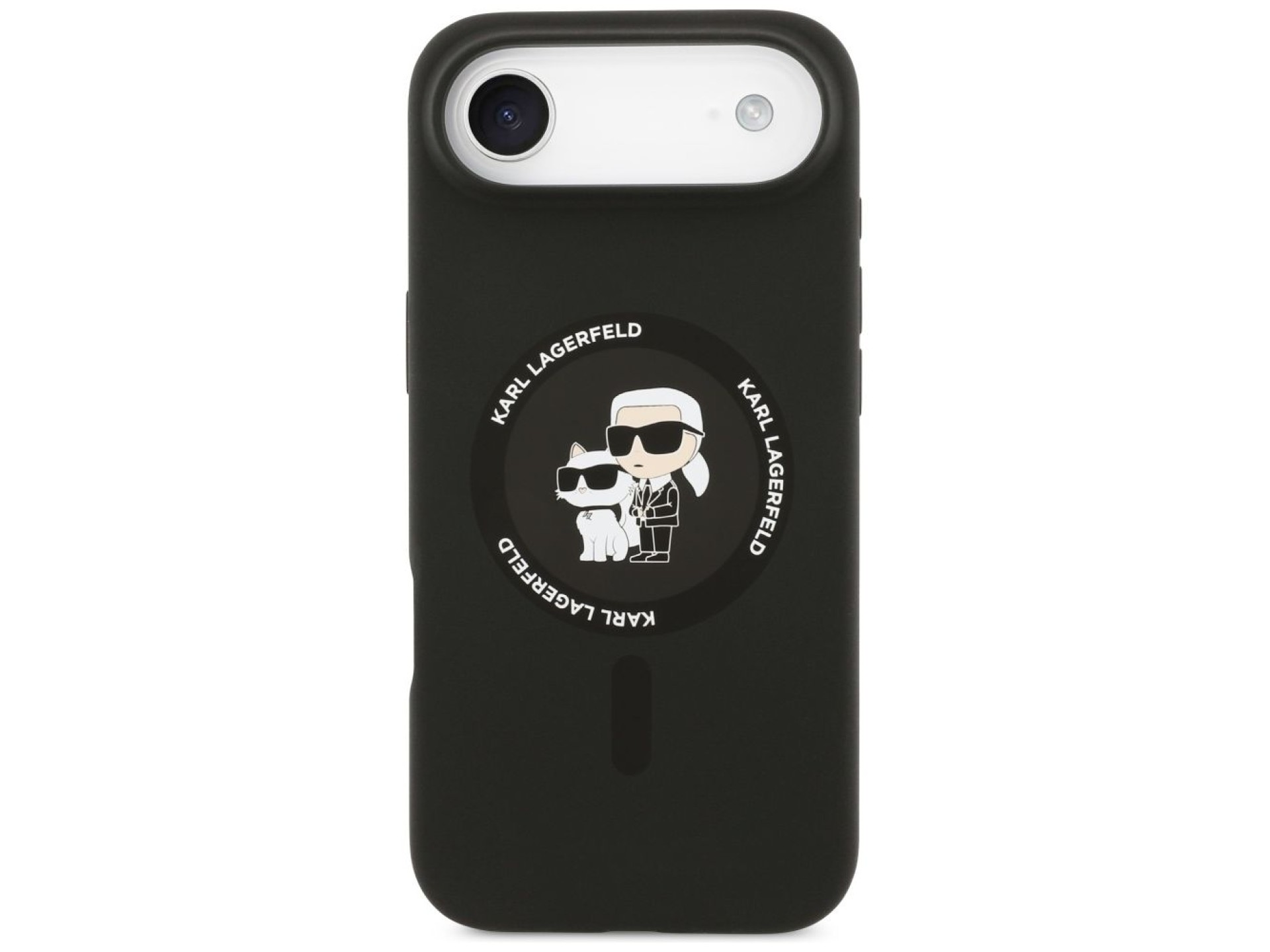 Funda de silicona Karl&Choupette Ring MagSafe de Karl Lagerfeld para iPhone 17 Air - Negra