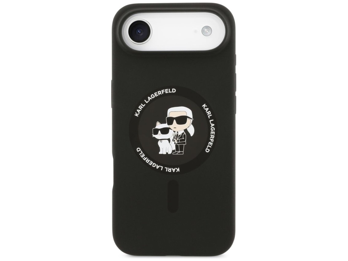 Funda de silicona Karl&Choupette Ring MagSafe de Karl Lagerfeld para iPhone 17 Air - Negra