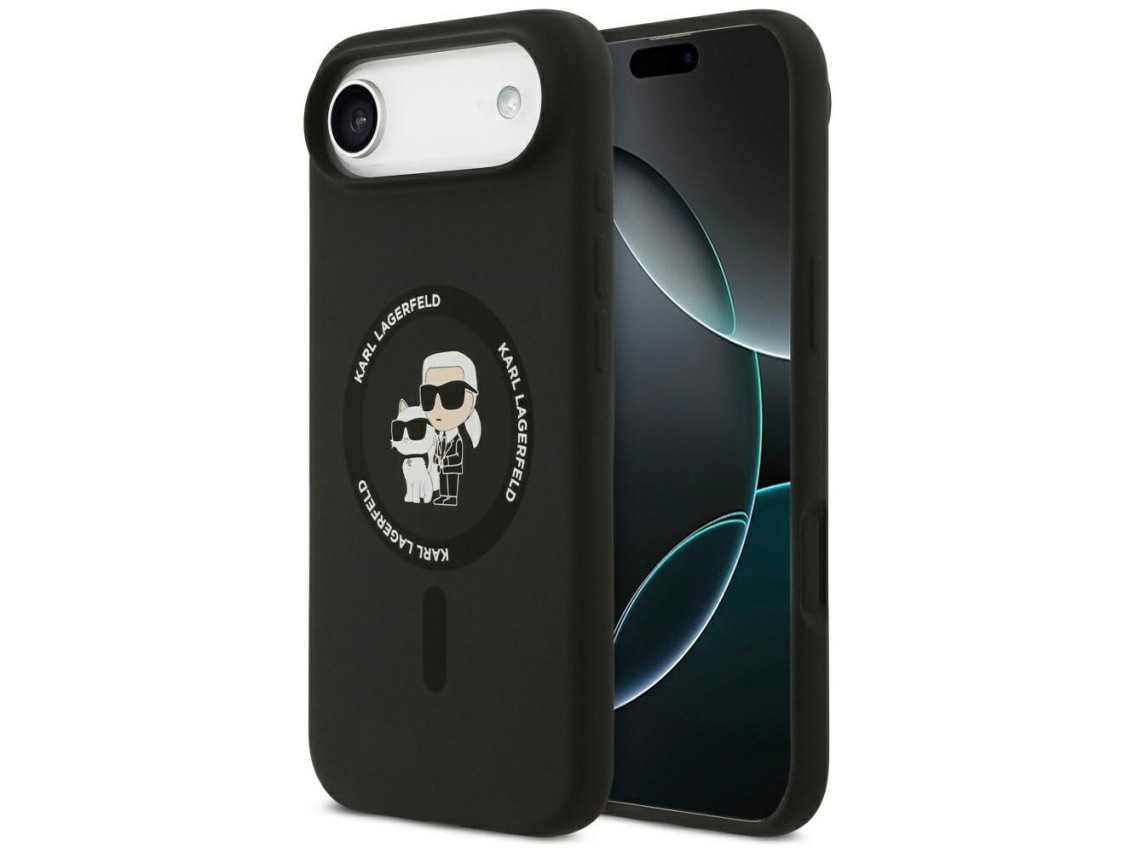 Funda de silicona Karl&Choupette Ring MagSafe de Karl Lagerfeld para iPhone 17 Air - Negra
