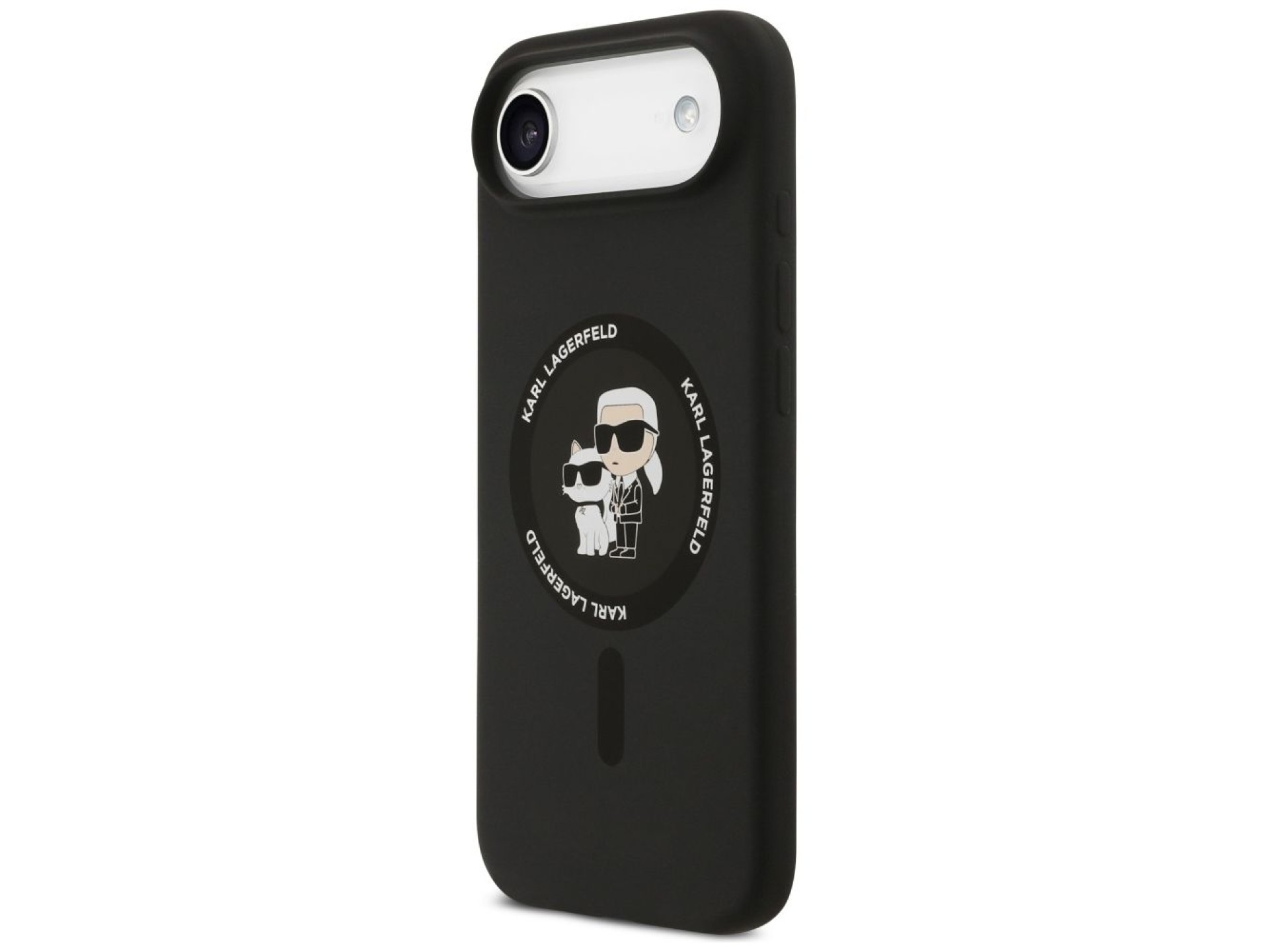 Funda de silicona Karl&Choupette Ring MagSafe de Karl Lagerfeld para iPhone 17 Air - Negra