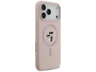 Karl Lagerfeld Silicone Karl&Choupette Ring MagSafe Case for iPhone 17 Pro Max - Pink Karl Lagerfeld Silicone Karl&Choupette Ring MagSafe Case for iPhone 17 Pro Max - Pink
