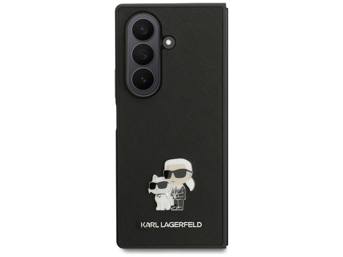 Capa Karl Lagerfeld Saffiano Karl&Choupette Pin para Samsung Galaxy Z Fold7 - Preta