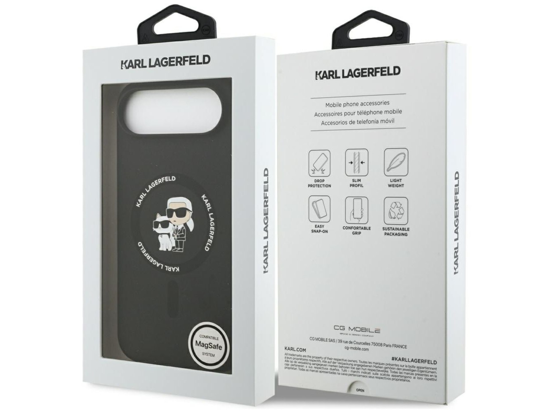 Funda de silicona Karl&Choupette Ring MagSafe de Karl Lagerfeld para iPhone 17 Air - Negra