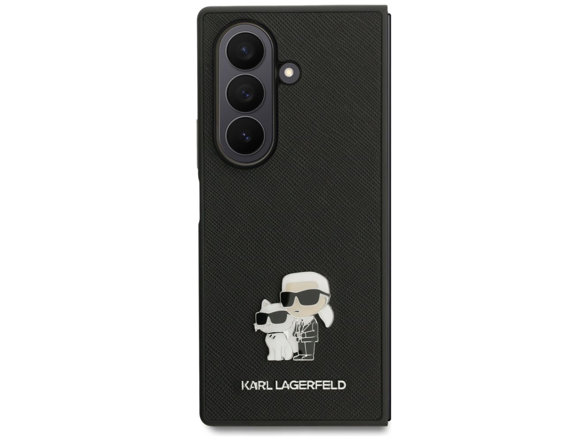 Capa Karl Lagerfeld Saffiano Karl&Choupette Pin para Samsung Galaxy Z Fold7 - Preta