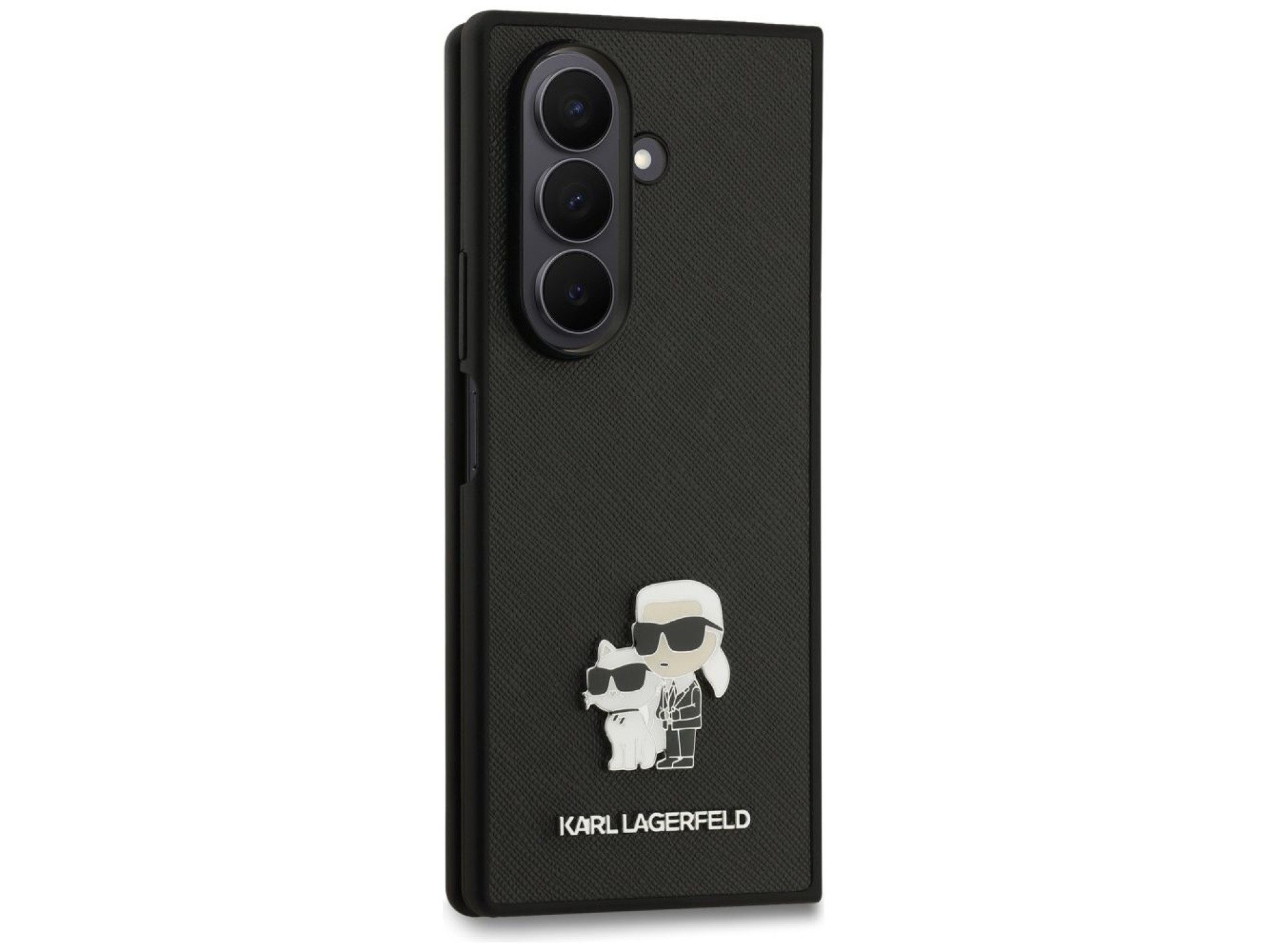 Capa Karl Lagerfeld Saffiano Karl&Choupette Pin para Samsung Galaxy Z Fold7 - Preta