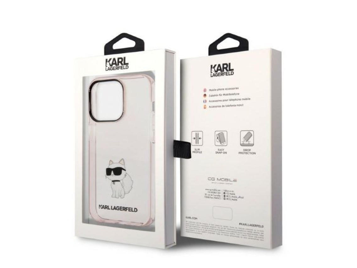 Karl Lagerfeld KLHCP14LHNCHTCP iPhone 14 Pro 6.1" pink/pink hardcase Ikonik Choupette