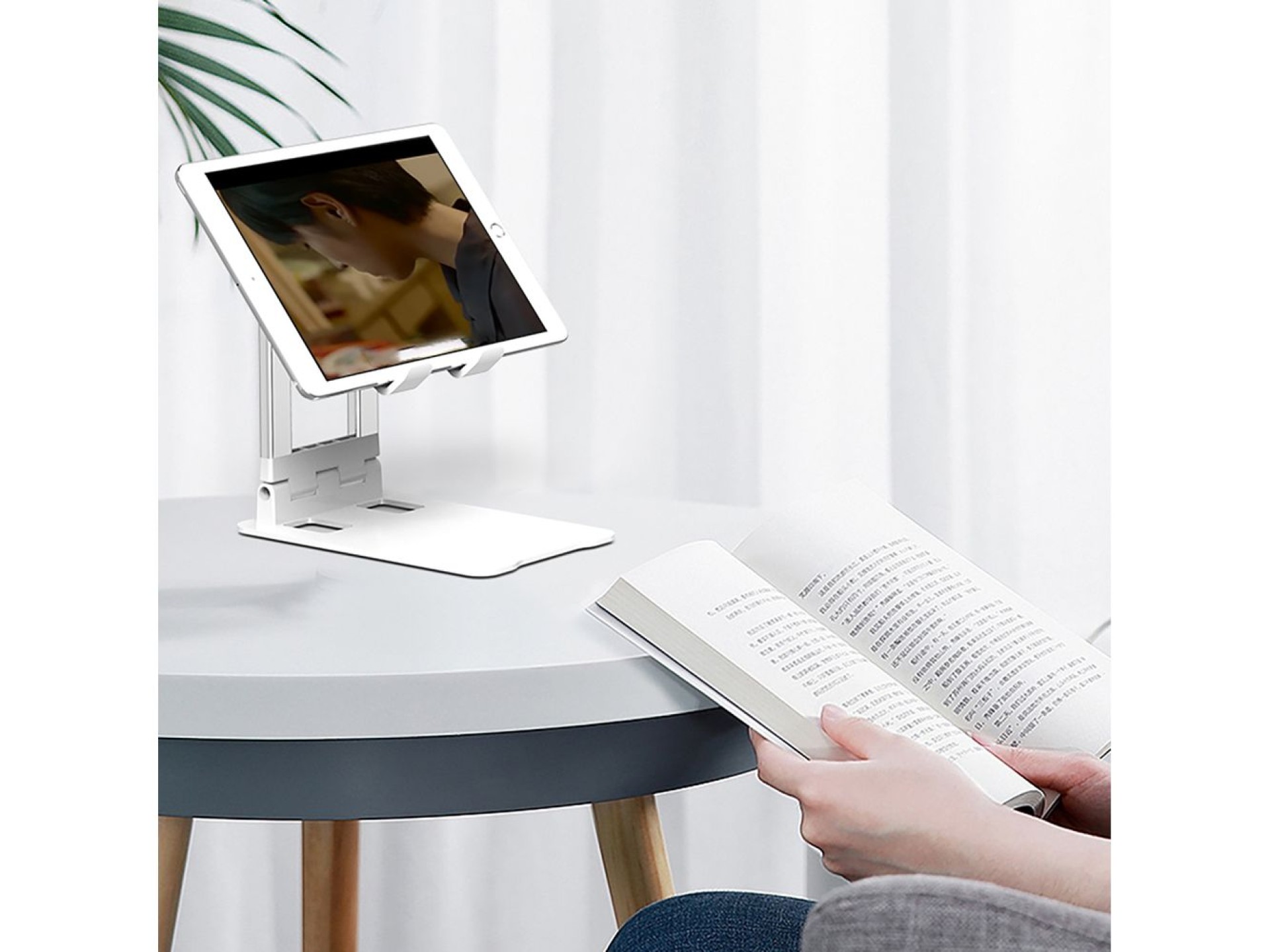 Wozinsky WPT-K28 Desk Stand for Phone Tablet Smartphone Holder Foldable - White