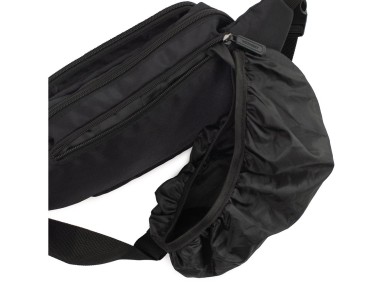 Bolso bandolera unisex Wozinsky WSB-W1 con correa ajustable, impermeable - negro