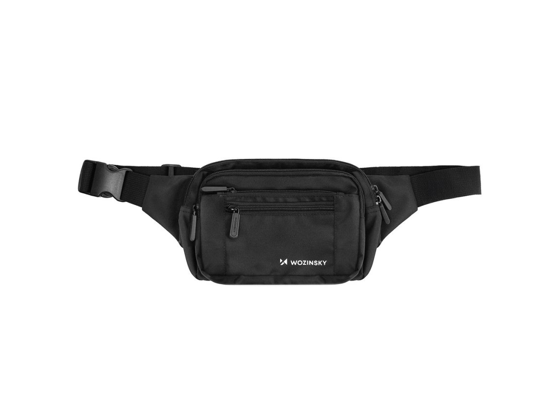 Bolso bandolera unisex Wozinsky WSB-W1 con correa ajustable, impermeable - negro