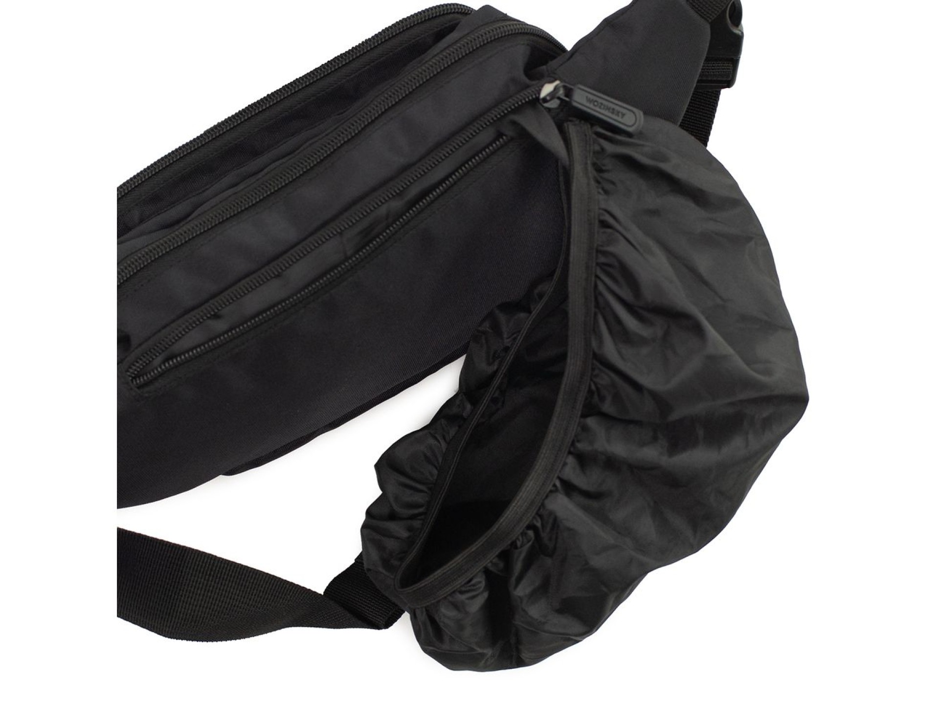 Bolso bandolera unisex Wozinsky WSB-W1 con correa ajustable, impermeable - negro