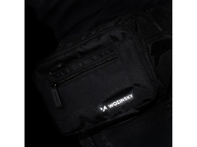 Bolso bandolera unisex Wozinsky WSB-W1 con correa ajustable, impermeable - negro