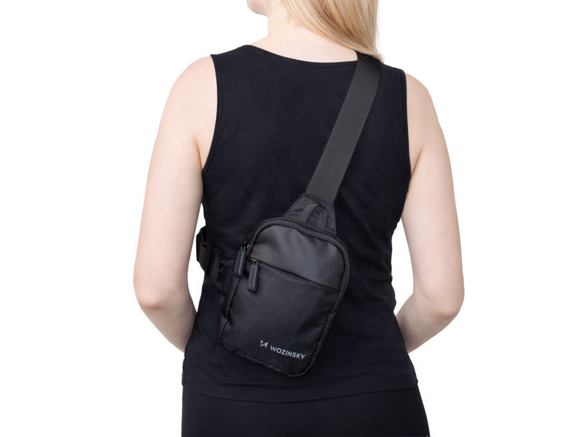 Wozinsky WMS-W1 Unisex Mini Shoulder Bag Waterproof Dual-Compartment for Phone - Black