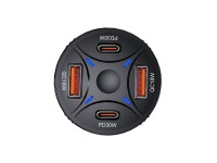 Cargador de coche Wozinsky WLS-04 de 60 W, 2 puertos USB-C y 2 puertos USB-A - Negro Cargador de coche Wozinsky WLS-04 de 60 W, 2 puertos USB-C y 2 puertos USB-A - Negro