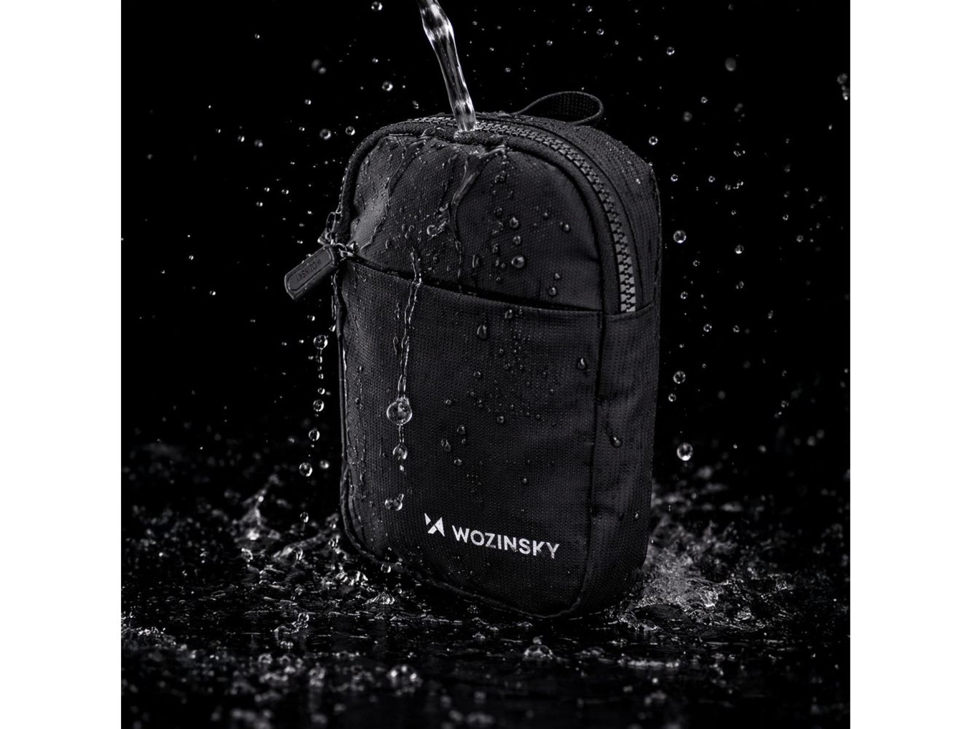 Wozinsky WMS-W1 Unisex Mini Shoulder Bag Waterproof Dual-Compartment for Phone - Black