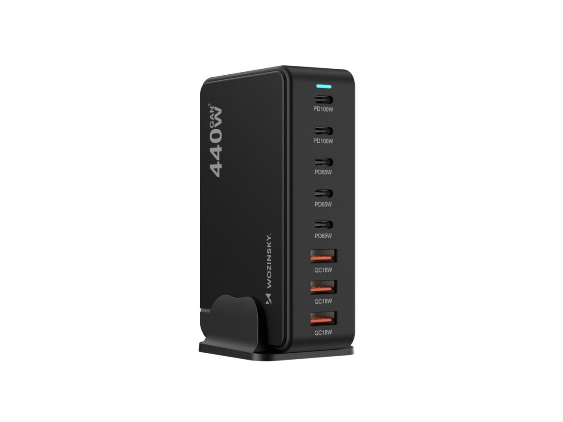 Wozinsky WSL-440 440W GaN QC3 Charging Station - Black