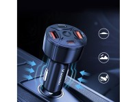 Cargador de coche Wozinsky WLS-04 de 60 W, 2 puertos USB-C y 2 puertos USB-A - Negro Cargador de coche Wozinsky WLS-04 de 60 W, 2 puertos USB-C y 2 puertos USB-A - Negro