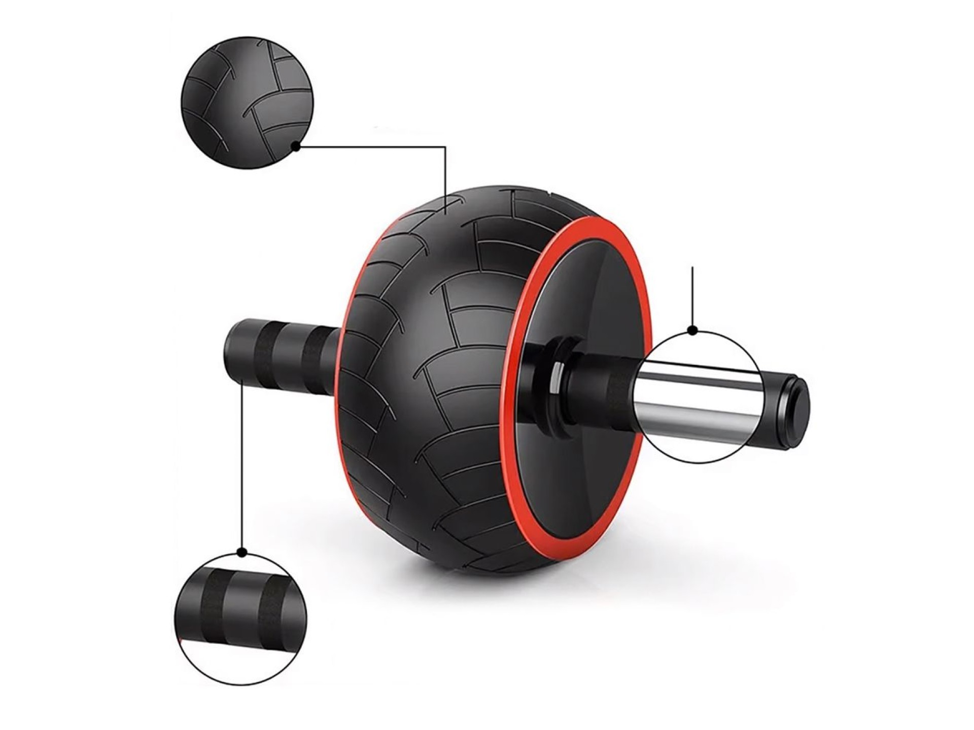 Wozinsky WKDC-17 Ab Wheel with Mat - Black