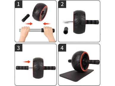 Wozinsky WKDC-17 Ab Wheel with Mat - Black