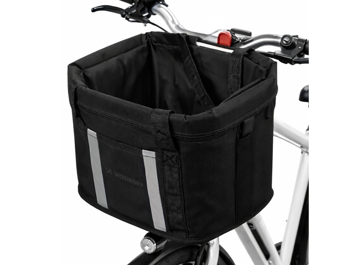Cesta de bicicleta Wozinsky grande em tecido - preta