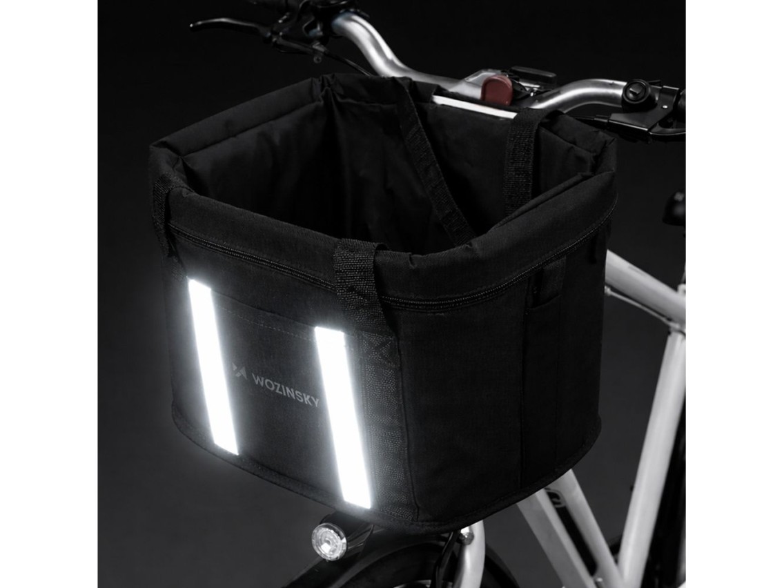 Cesta de bicicleta Wozinsky grande em tecido - preta