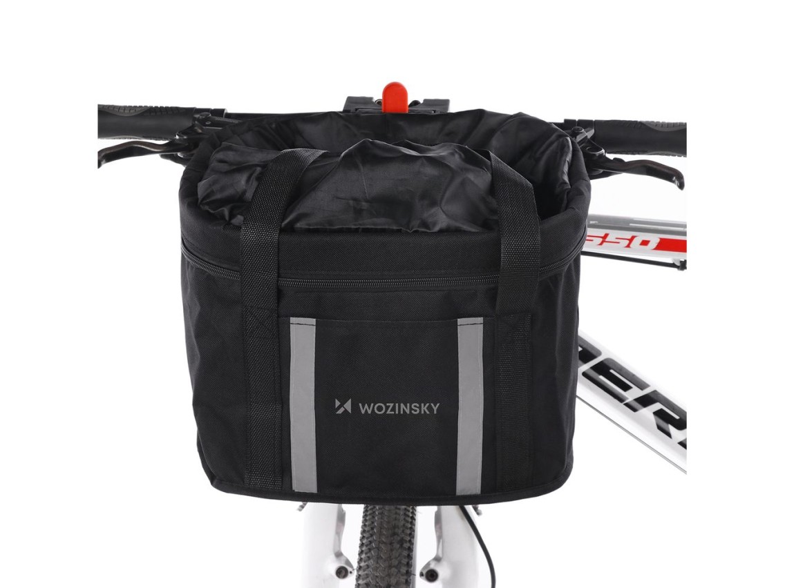 Cesta de bicicleta Wozinsky grande em tecido - preta