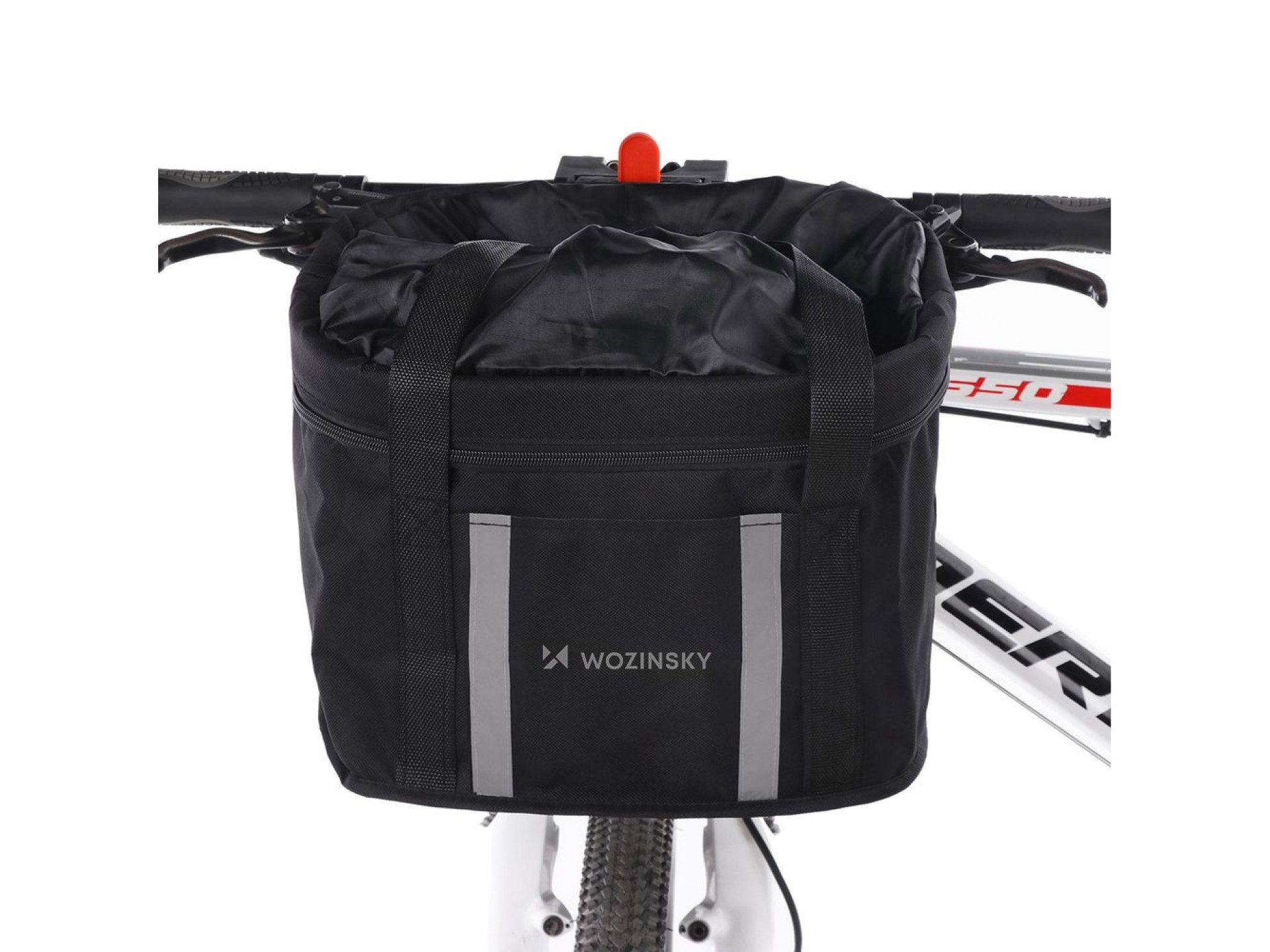 Cesta de bicicleta Wozinsky grande em tecido - preta
