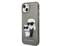 Karl Lagerfeld Glitter Karl&Choupette case for iPhone 14 Plus - black Karl Lagerfeld Glitter Karl&Choupette case for iPhone 14 Plus - black