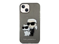 Karl Lagerfeld Glitter Karl&Choupette case for iPhone 14 Plus - black Karl Lagerfeld Glitter Karl&Choupette case for iPhone 14 Plus - black