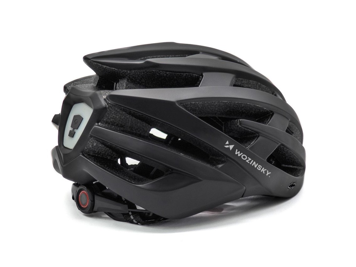 Wozinsky MTB Bike Helmet with Removable Visor and Rear USB Light L - Black