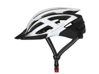 Capacete de ciclismo MTB Wozinsky com viseira remov�vel e luz traseira USB, tamanho G - Preto e Bran