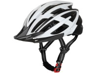Wozinsky MTB Bike Helmet with Removable Visor and Rear USB Light L - Black and White