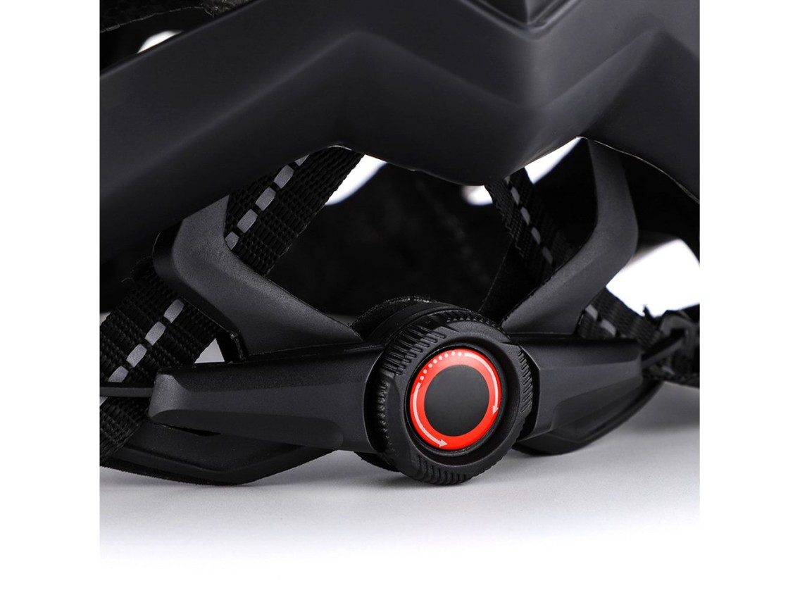 Capacete de ciclismo MTB Wozinsky com viseira remov�vel e luz traseira USB, tamanho G - Preto e Bran