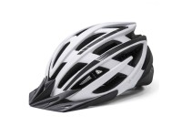 Capacete de ciclismo MTB Wozinsky com viseira remov�vel e luz traseira USB, tamanho G - Preto e Bran