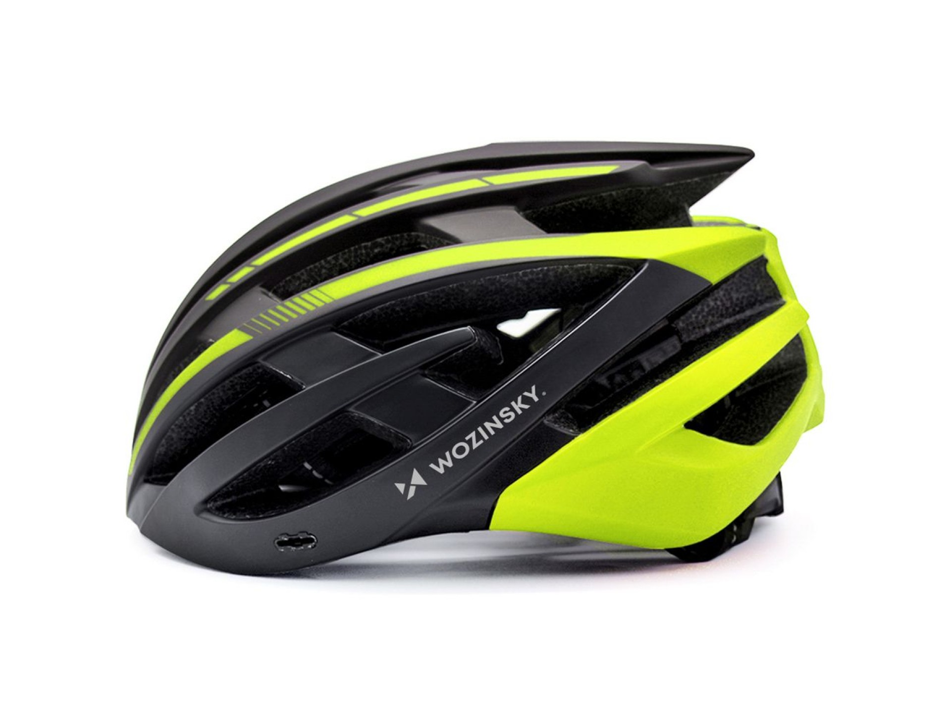 Wozinsky MTB Bike Helmet with Removable Visor and Rear USB Light L - Black and Yellow